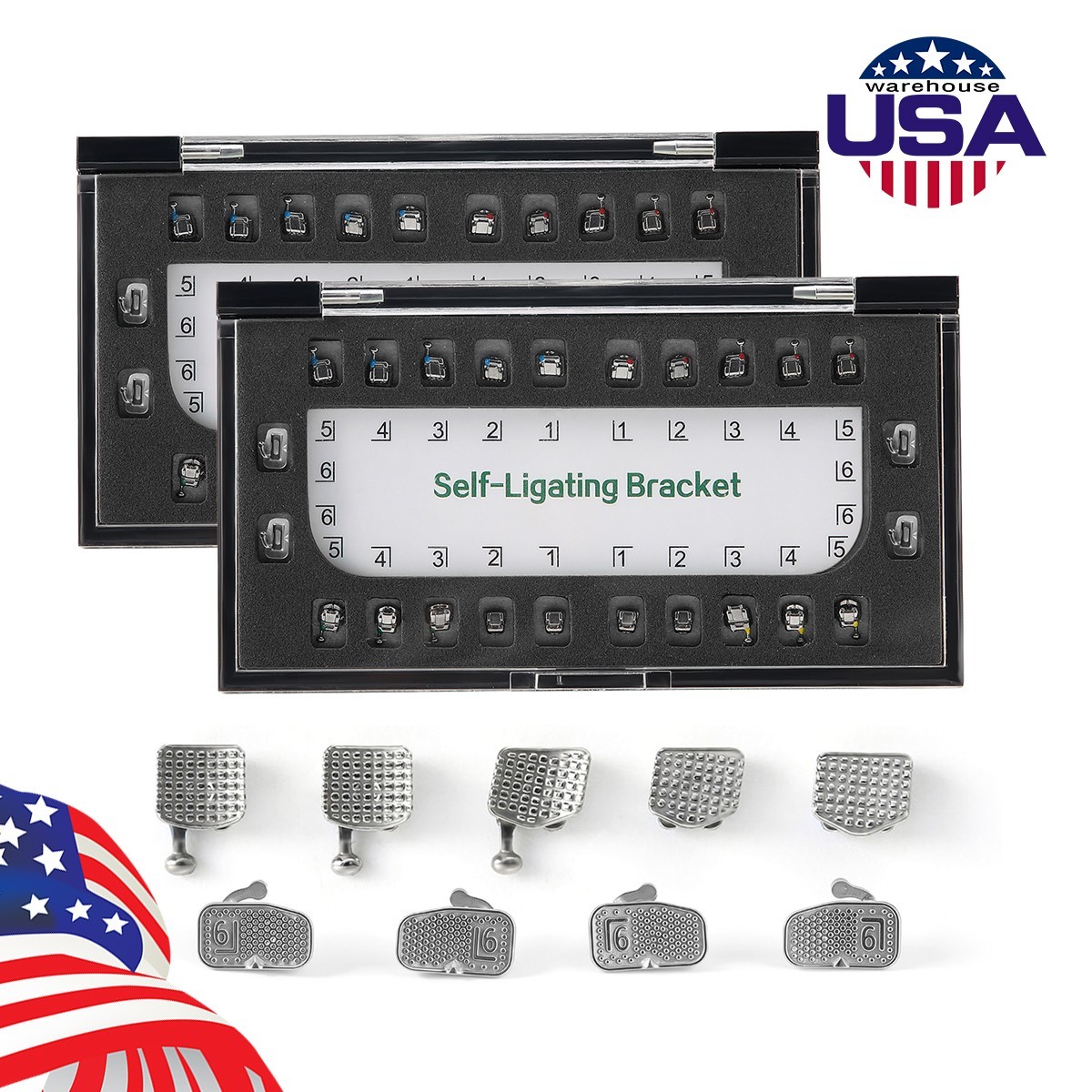 Dental Orthodontic Bracketo Autoenganchado Monoblock Mini MBT 022 Hooks 345