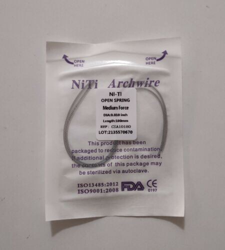 20 Packs Dental Orthodontic Coil Open Spring 010*180mm Niti Alloy Medium Force