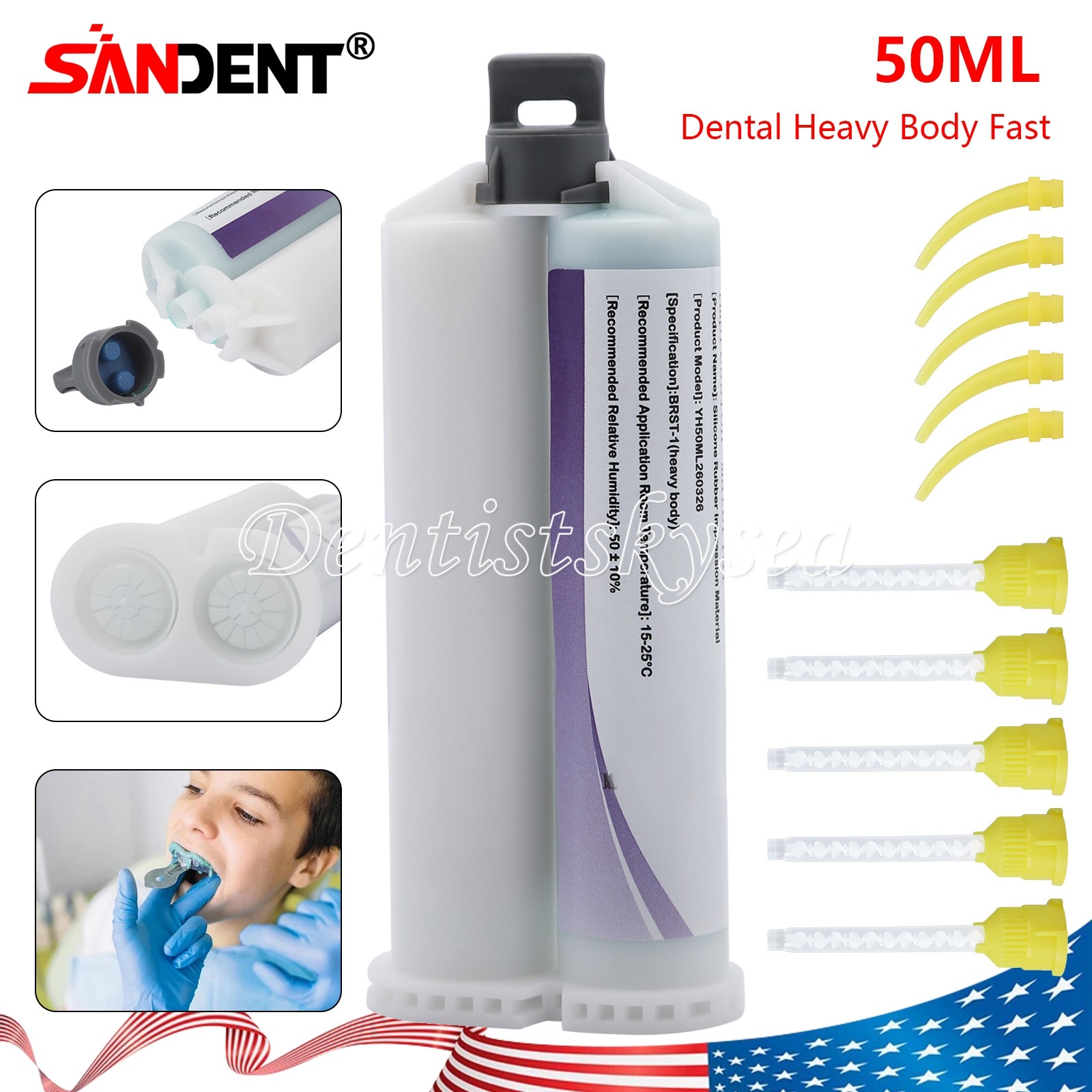 Heavy Body Fast Rapid Set Dental Impression Material 50mL Cartridge VPS PVS