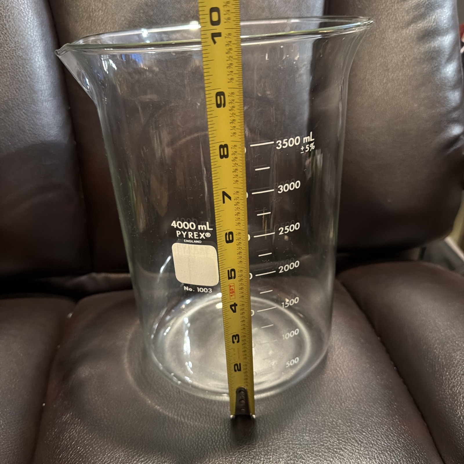 Pyrex® Griffin Beaker, 4000 mL – Heavy Duty Graduated Laboratory Glass