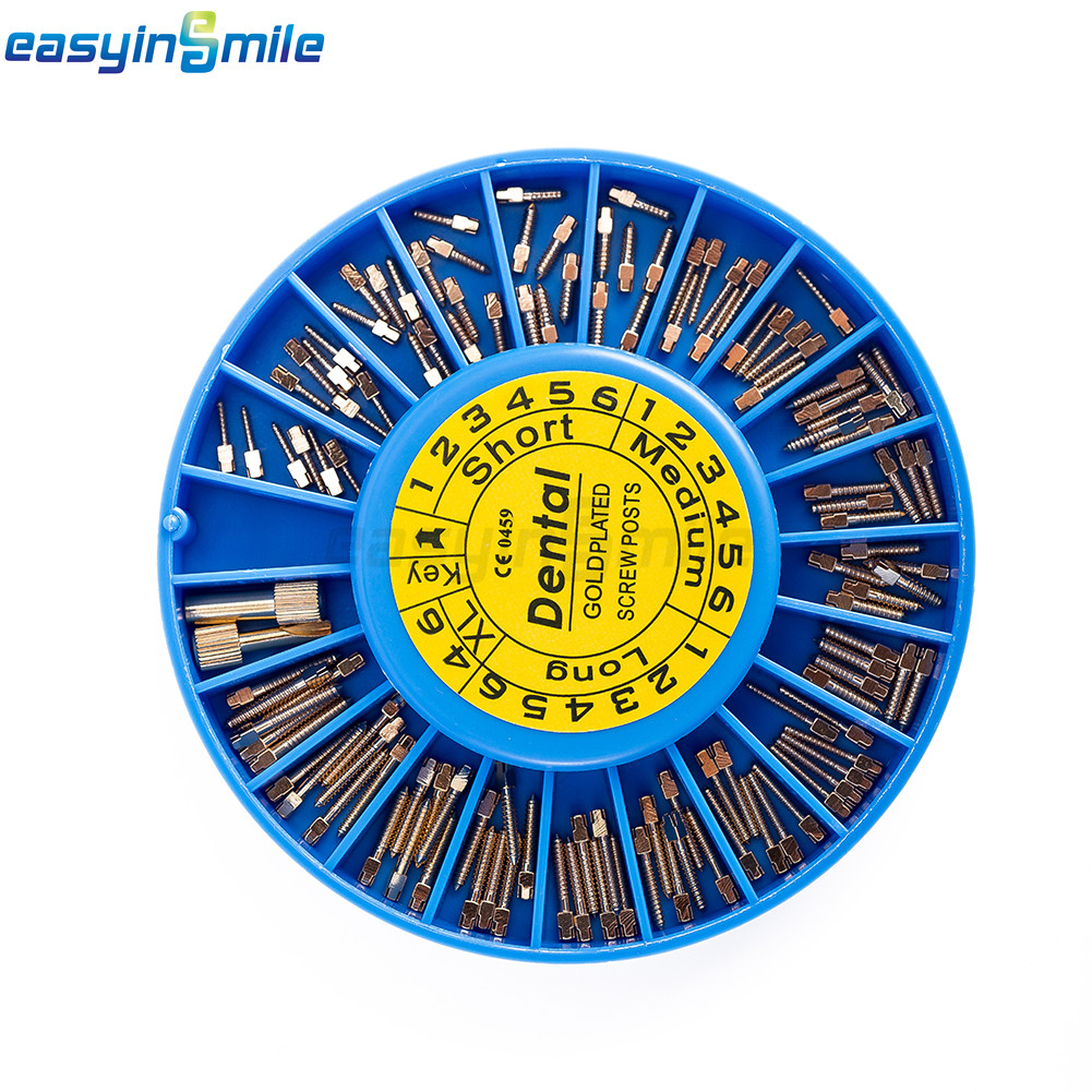 240pcs Dental Screw Post Gold Plated Completed Kit S -XL Size Refill Easyinsmile