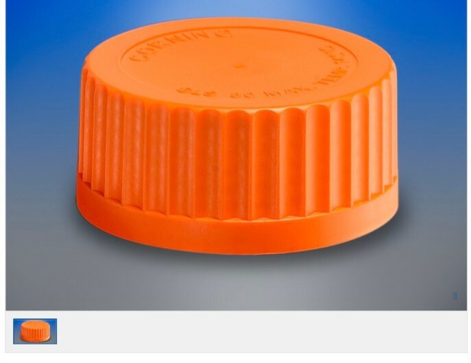 10pcs Corning® GL32 Orange Poly Screw Cap with Plug Seal
