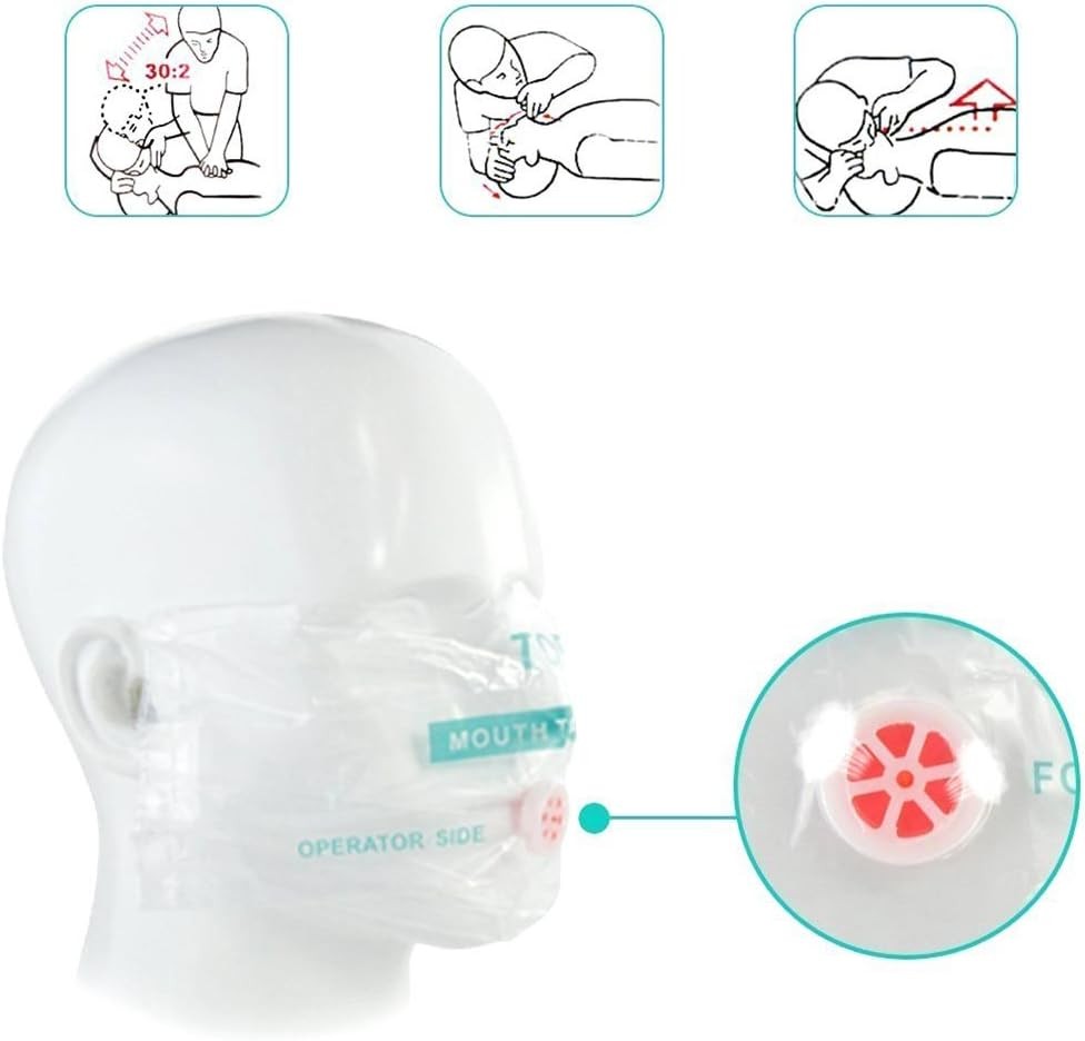 25pcs CPR Face Shield Mask Keychain Red