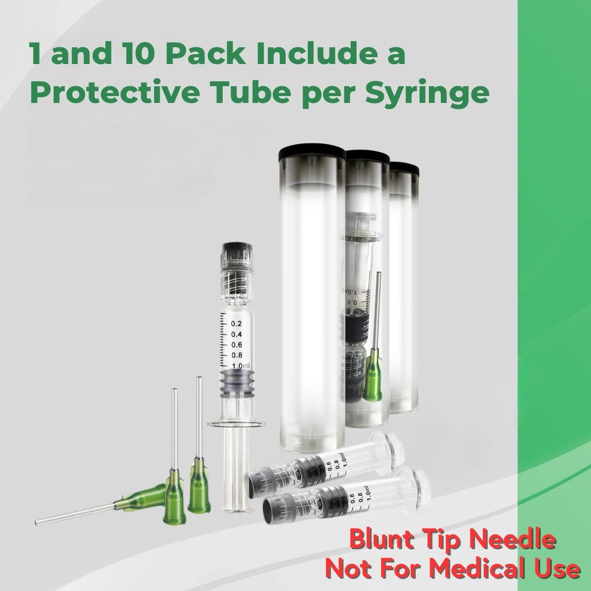 Kopperko 1 Pack (Single) 1ml Borosilicate Glass Luer Lock Syringe – Leak Free