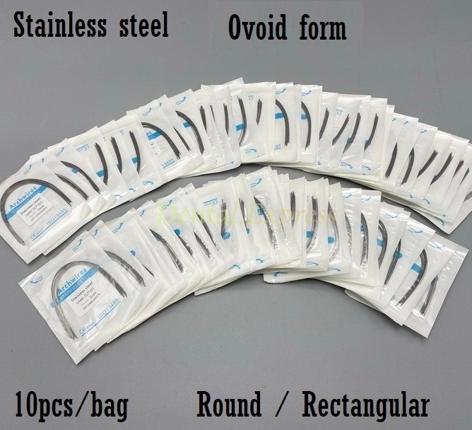 Dental S.S Orthodontic Arch Wire Stainless Steel Round Rectangular Ovoid Form