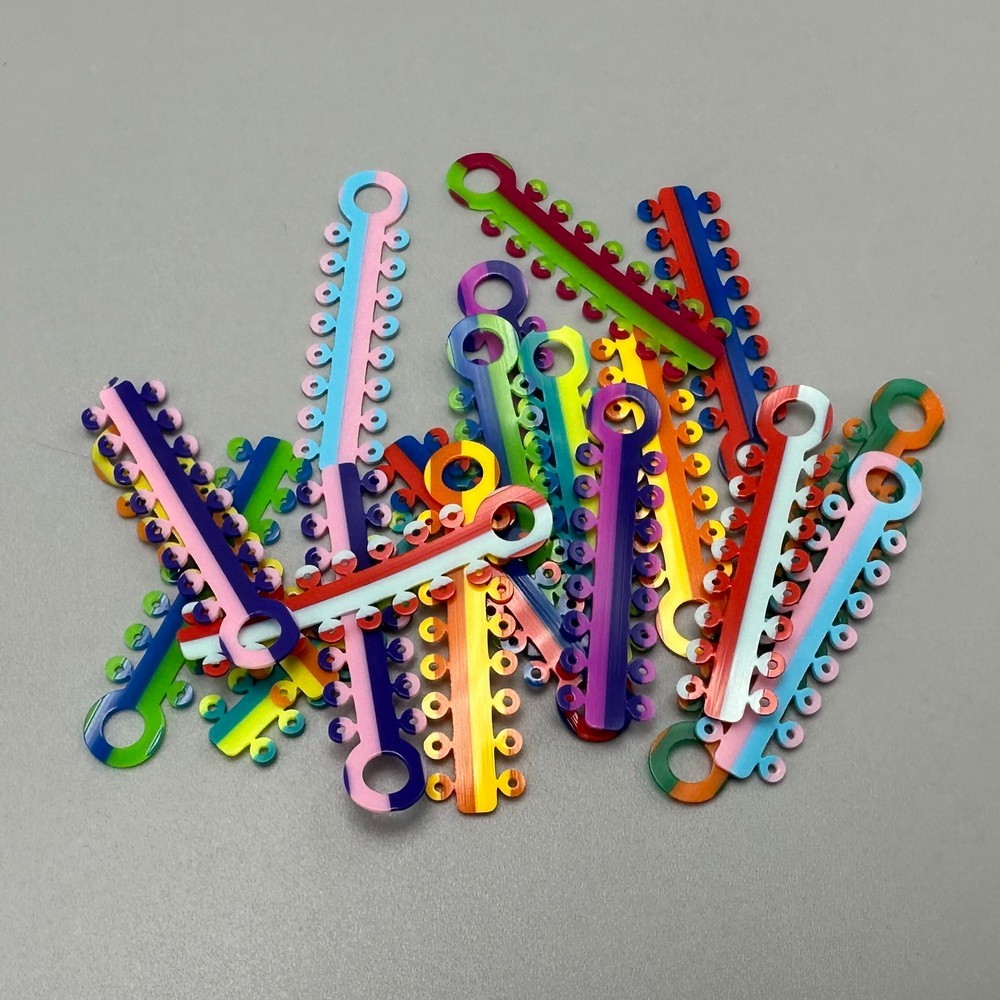 Dental Orthodontic Elastic Ligature Ties Rubber Bands Braces Double Color 320pcs