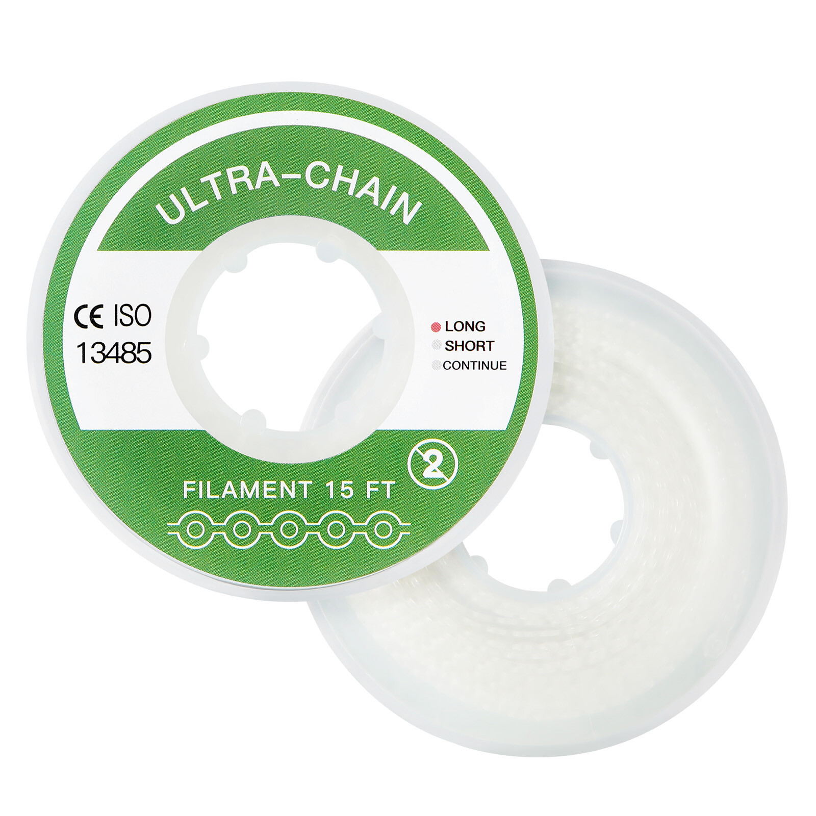 JMU Dental Orthodontic Elastic Power Chain for Brace, Long/Short/Continuous 15ft