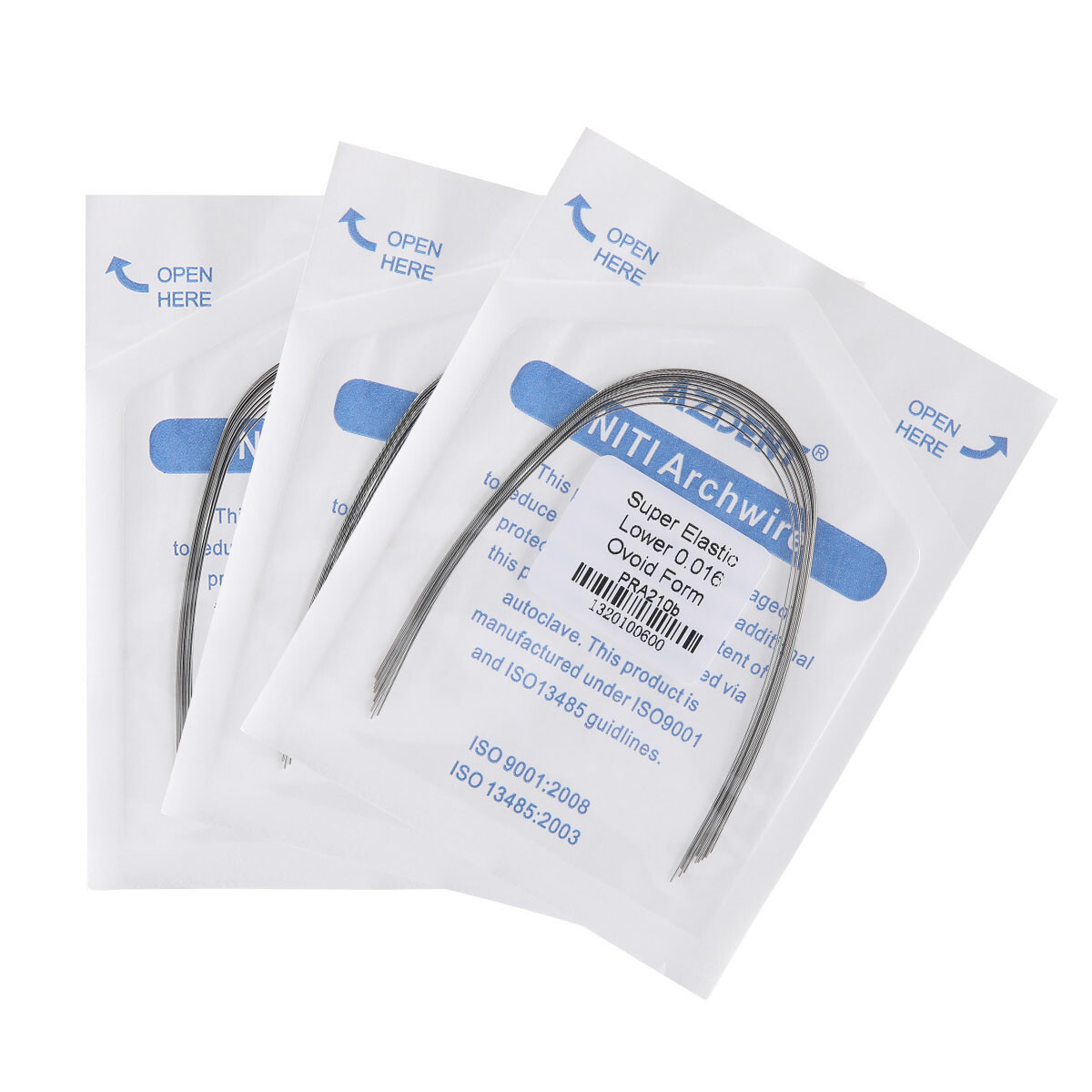 10 Bolsas Arcos de Ortodoncia Dental Redondos Niti Arco de Alambre Su AZDENT