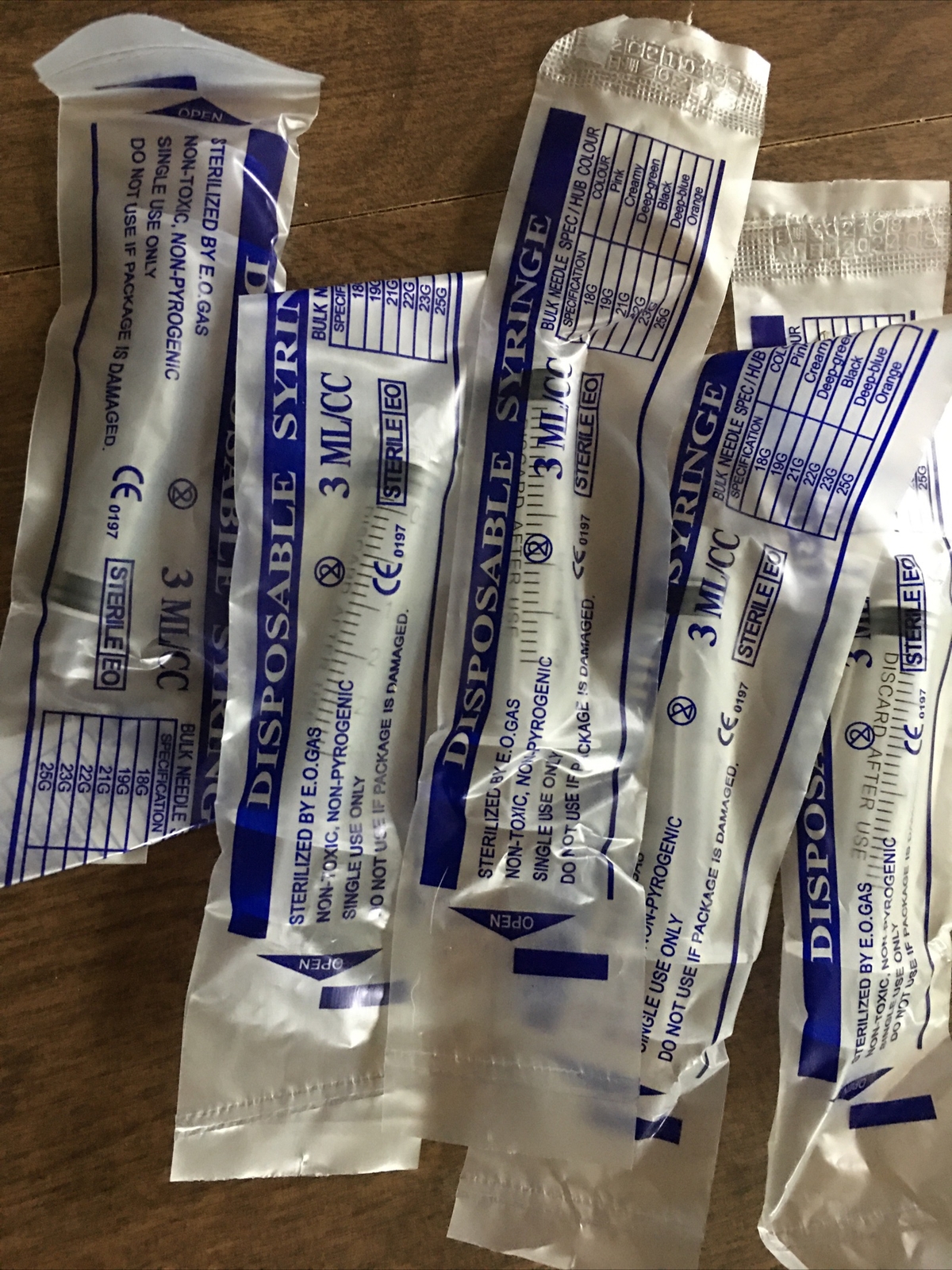 Disposable Syringes 18 Ct: Mixed Lot: 10ml~5ml~3ML~1ml Individually Sealed Pkgs