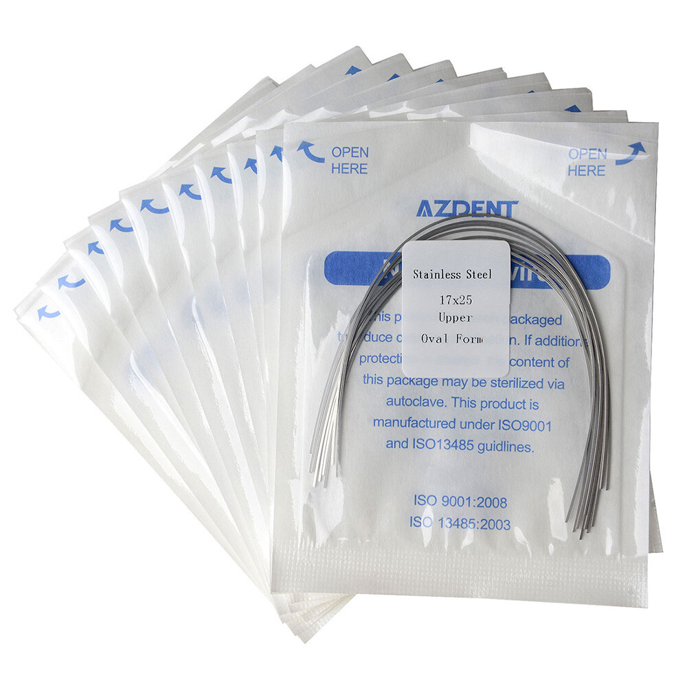 AZDENT Dental Orthodontic Rectangular Arch Wire Nature/Oval Form Stainless Steel