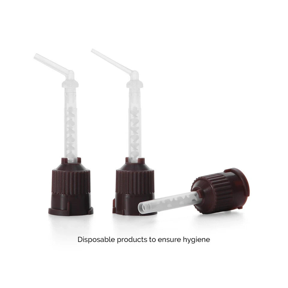 4 Sizes Dental Mixing Tips for Impression Material Brown Cements Disposable