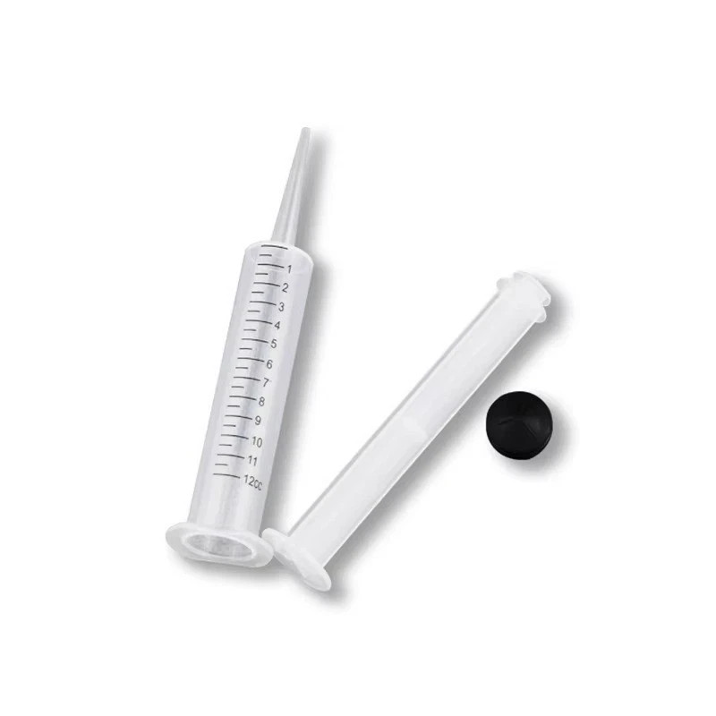 5pcs Dental Syringe 12ml Disposable Oral Irrigation Curved Tip Elbow Lab