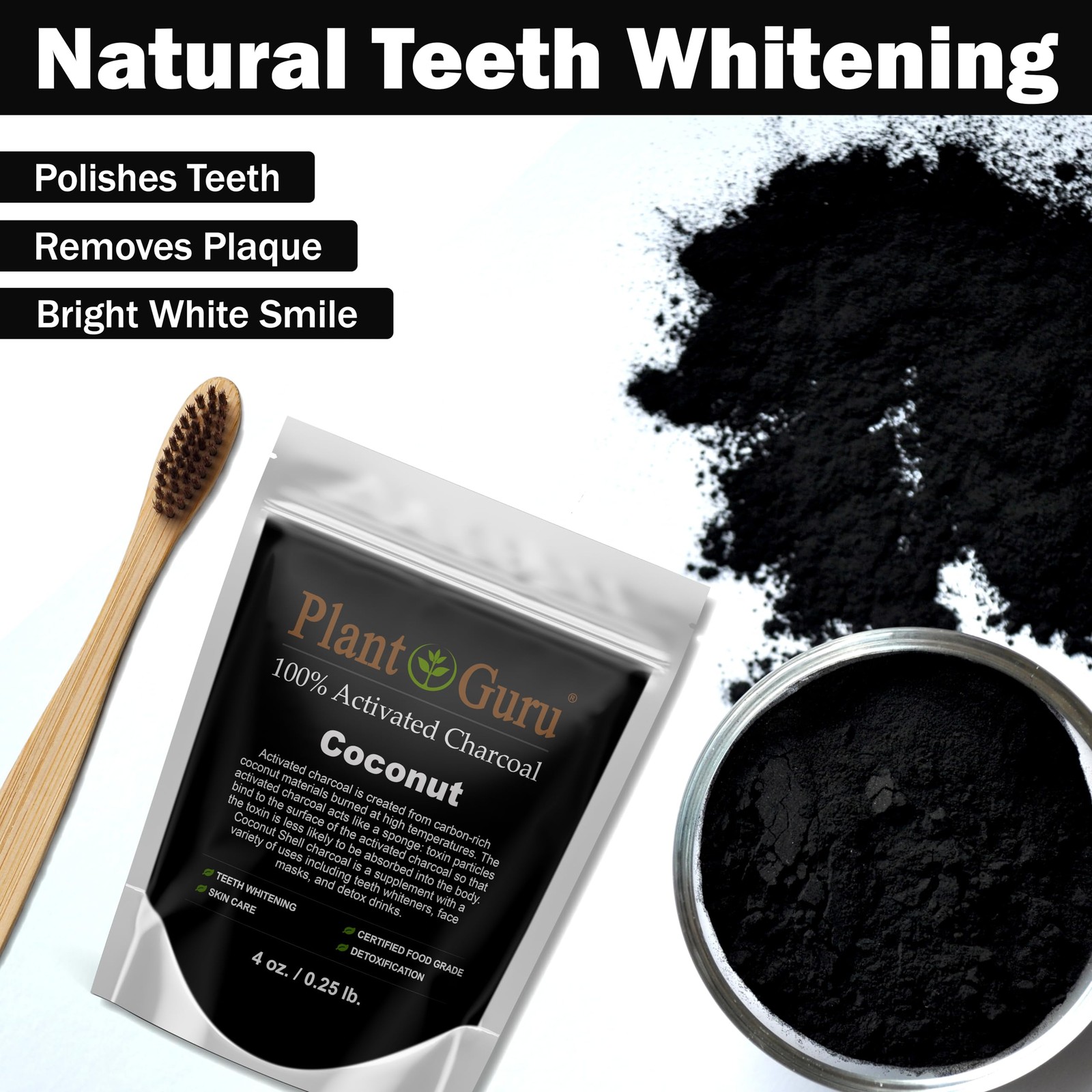 Activated Charcoal Powder Bulk – 1.75 lbs. Jar, Coconut 28 Ounce (Pack of 1)