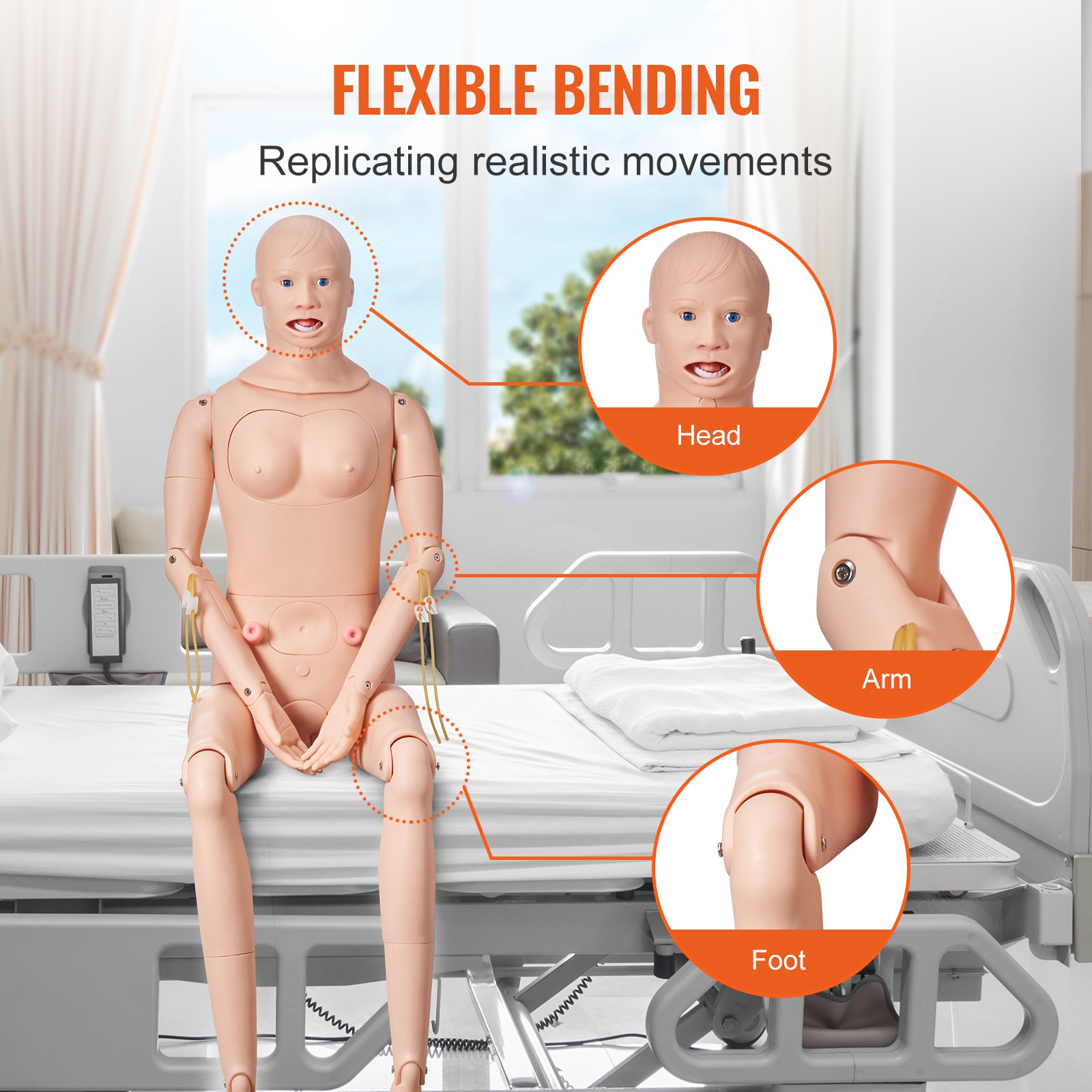 Uimoso Male/Female Manikin Model Anatomical Nursing Training Patient Care Teach