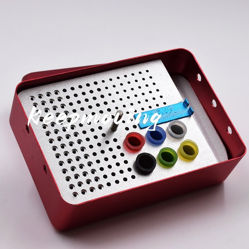 180 Holes Dental Endo Box FG Files Bur Holder Autoclave Organizer Box Ruler