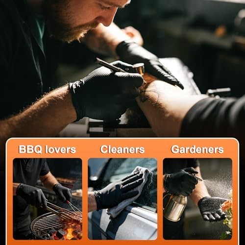 Heavy Duty 10 Mil Disposable Nitrile Gloves – Industrial Rubber, Latex-Free, 100