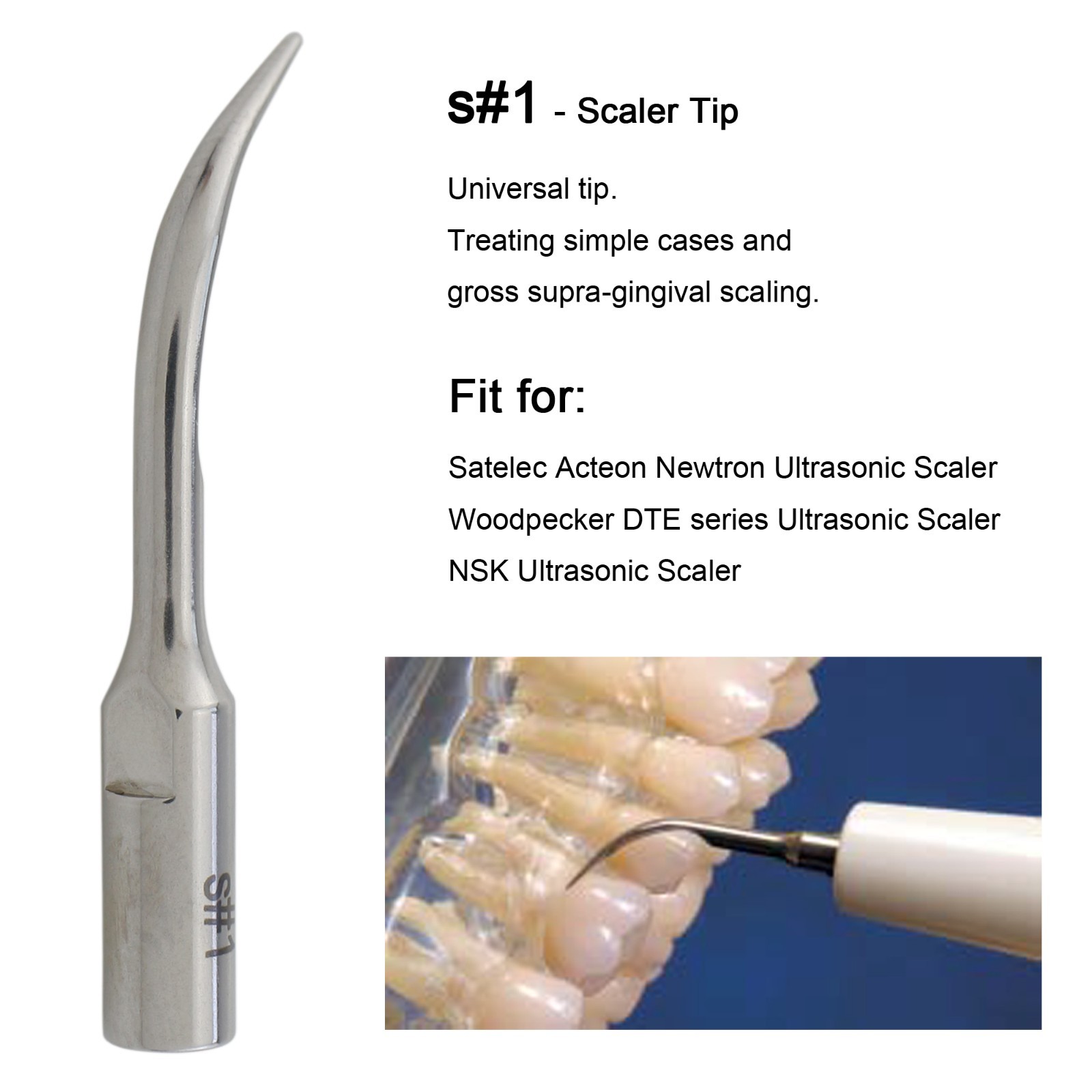 Woodpecker DTE Dental Ultrasonic Scaler LED HD-7L Handpiece ACTEON Piezo Tips H3