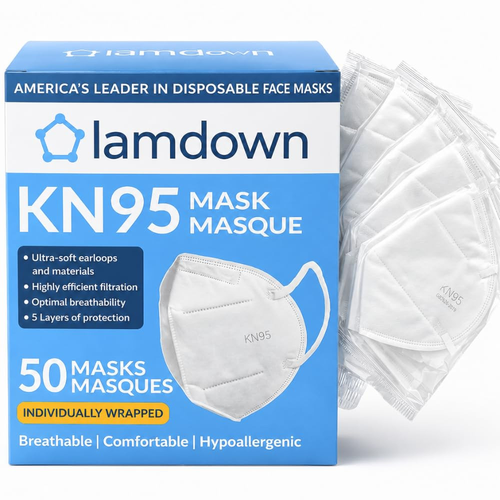 KN95 Face Masks, Individually Wrapped, Premium Disposable Dust Mask, White