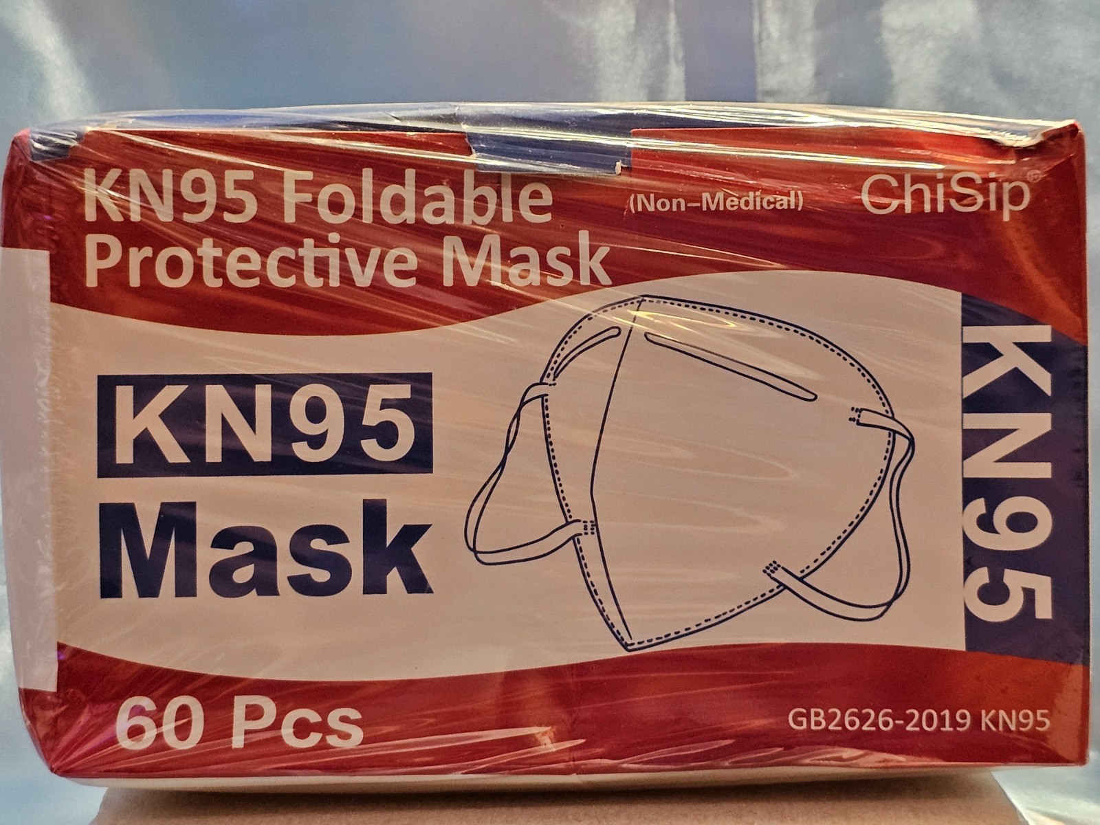 CHISIP KN95 FOLDABLE PROTECTIVE MASK 60 PIECES NON-MEDICAL – DISPOSABLE