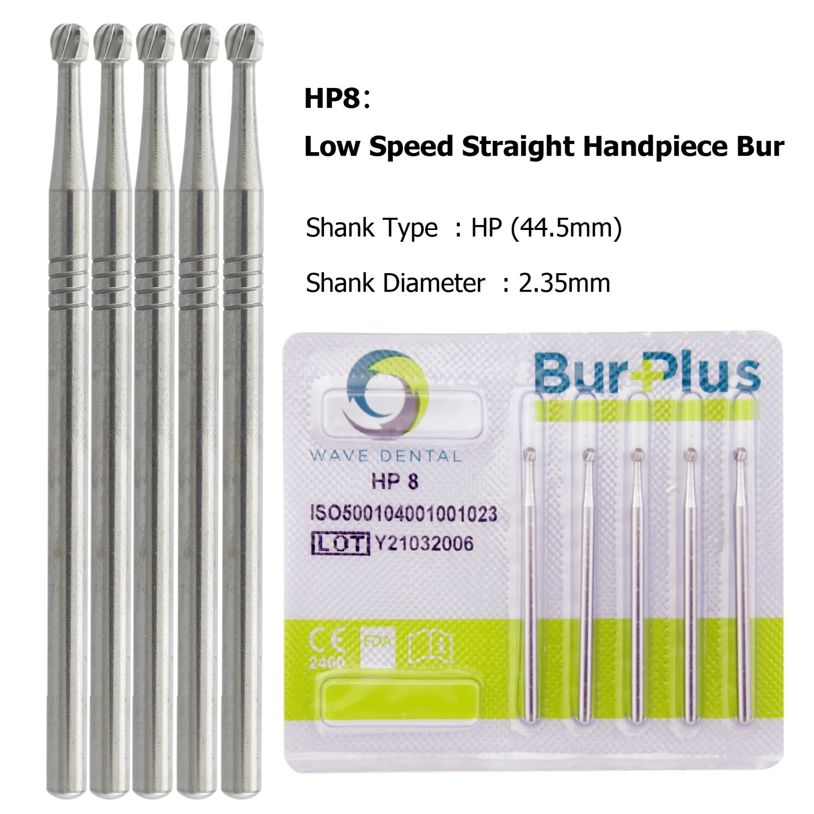 WAVE Dental Carbide Round Bur Slow Speed Latch RA 4 6 8 2 3 / HP 1/4 1/2 2 4 6 8