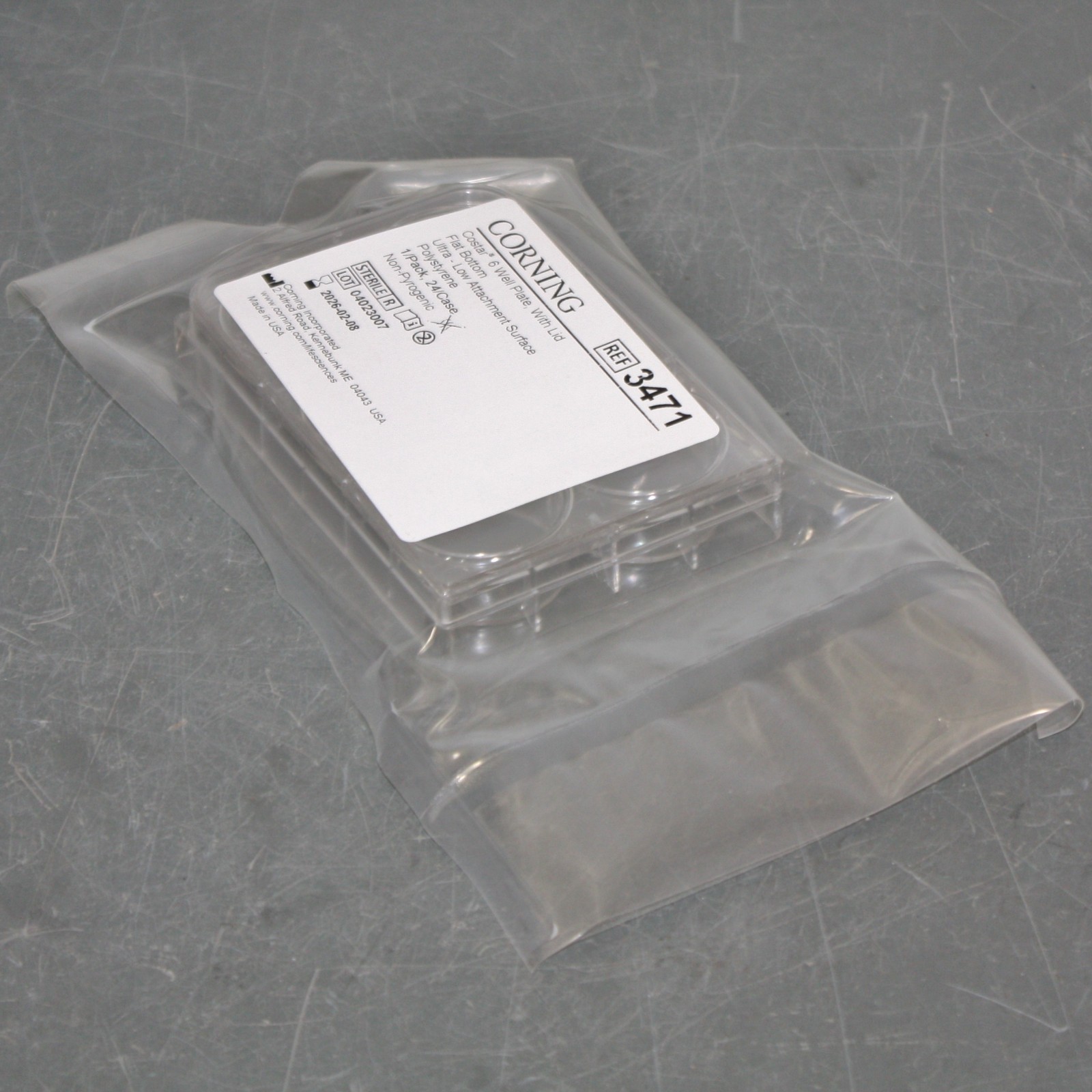 (24) Corning 6-Well Flat Bottom Plate 3471, Sterile, Non-Pyrogenic, Polystyrene