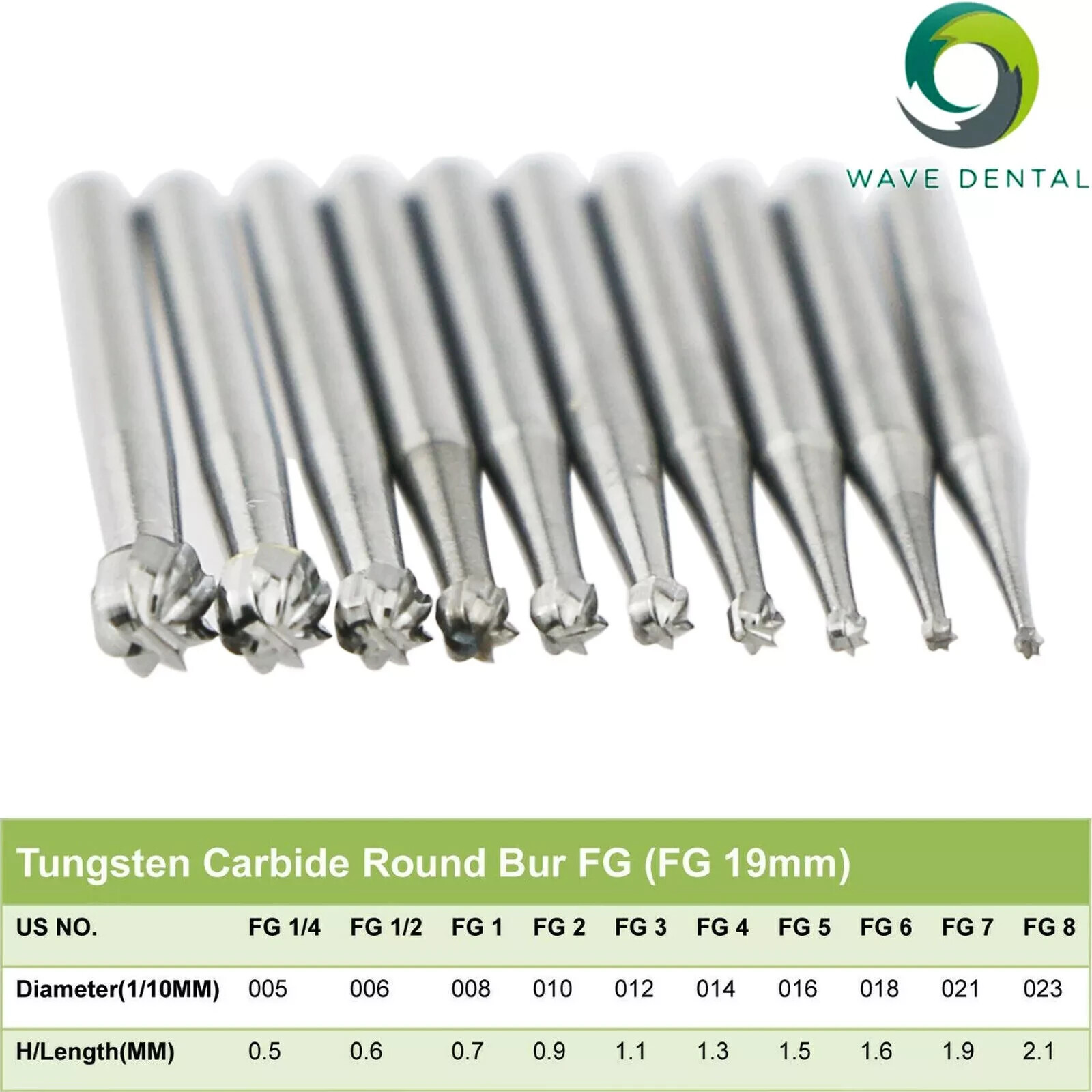 Wave Dental Surgical FG Burs 25mm Carbide Bur Friction Grip Round For High Speed