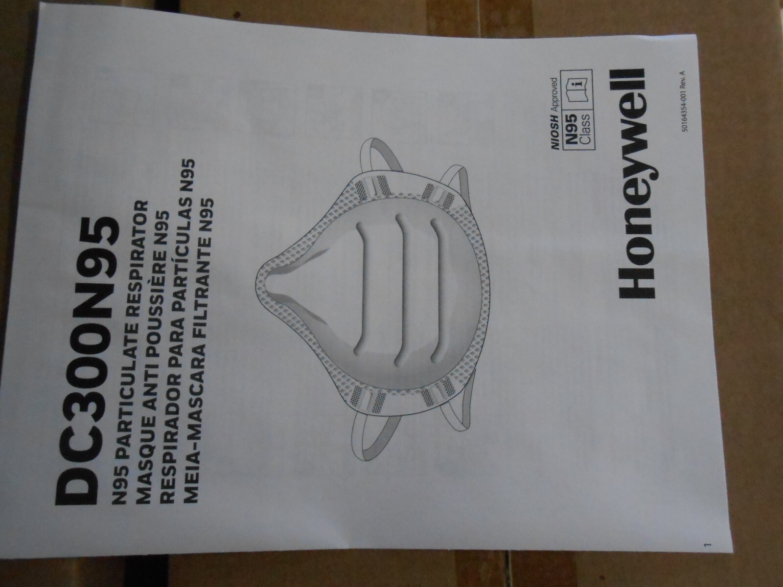 200 Honeywell N95 DC300N95B Respirator Particle Masks Disposable NIOSH