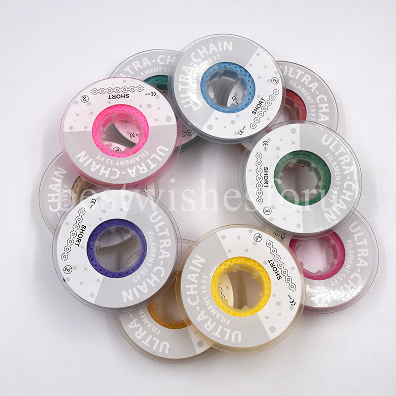 Dental Ortho 44 Colors Elastic Power Chain Rubber Bands Long/Short/Continuous