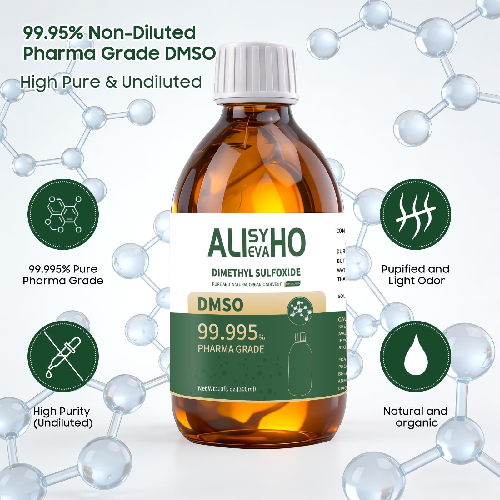 99.995% Pure DMSO 10 oz – Pharmaceutical Grade Dimethyl Sulfoxide in Glass Bottl