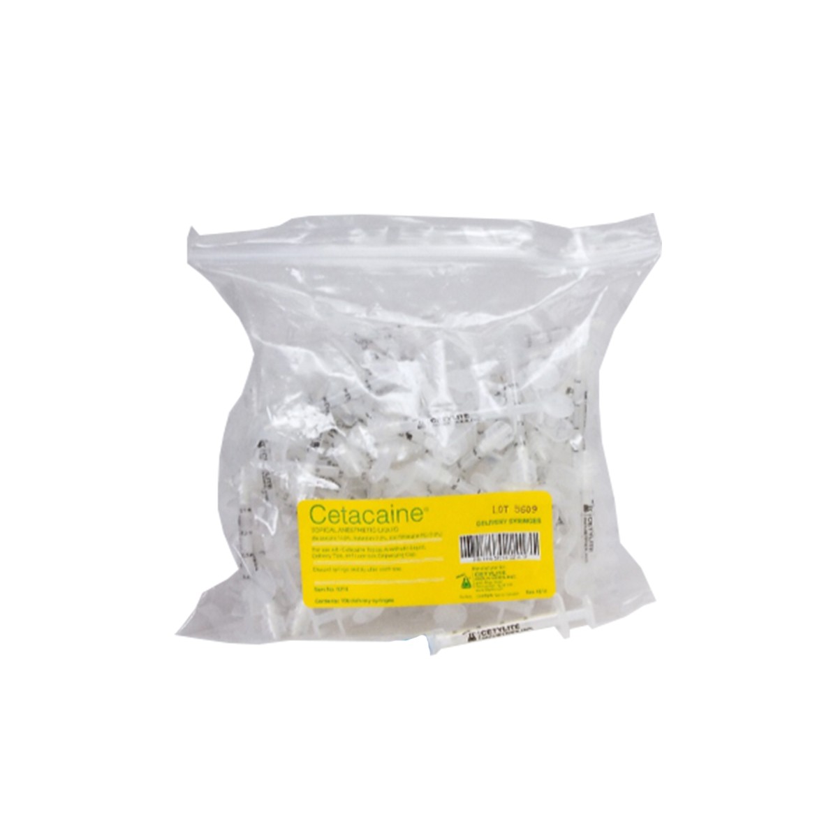Cetylite 0219S Cetacaine Topical Liquid Delivery Luer Lock Syringes 50/Pk