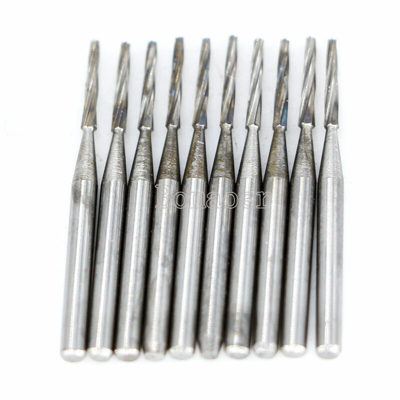 NEW 10Pcs Dental Lab Carbide Burs Drills FG169L# Tapered Fissure High Speed Bur
