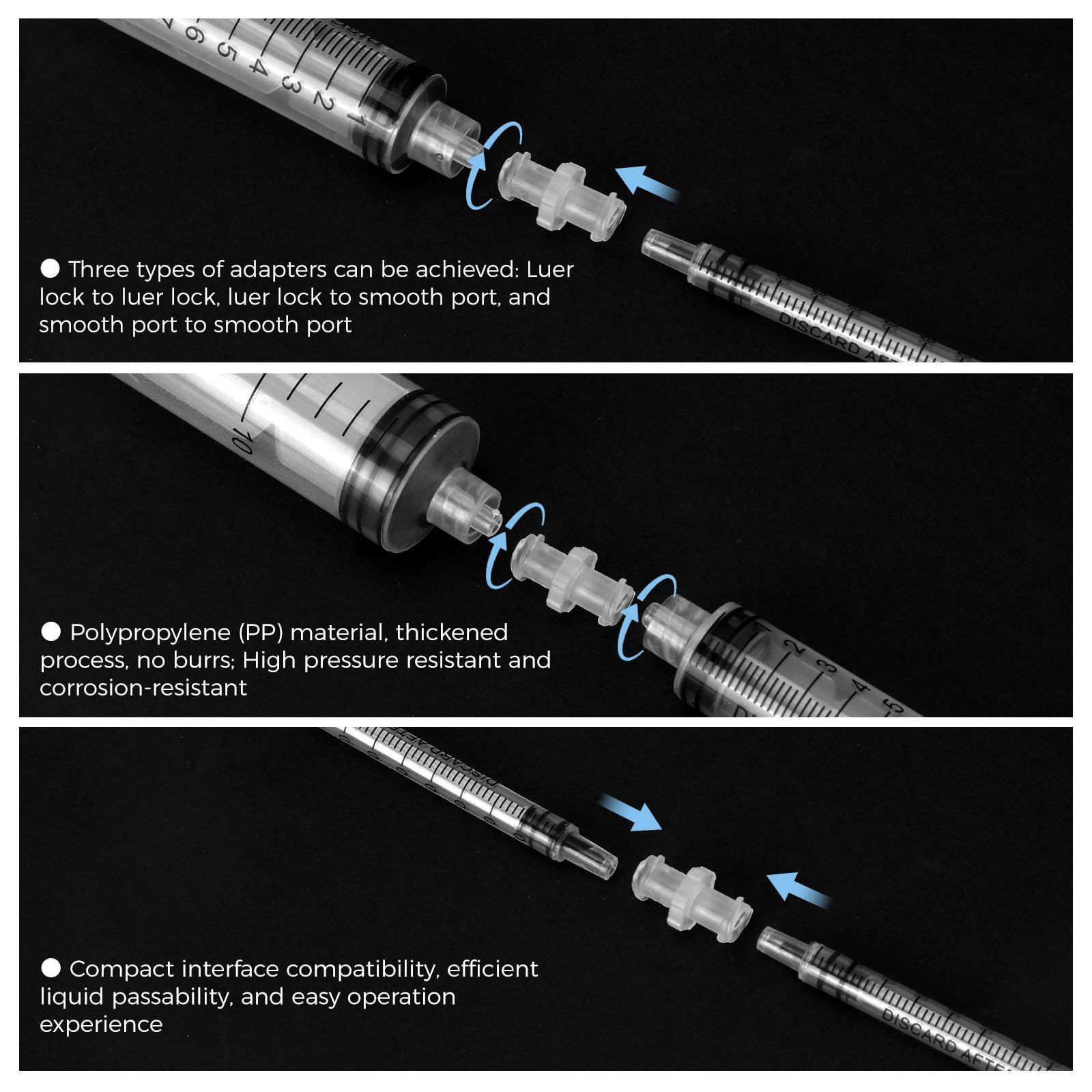 SANANTS Luer Lock Syringe Connector Adapter, Fluid Distribution White