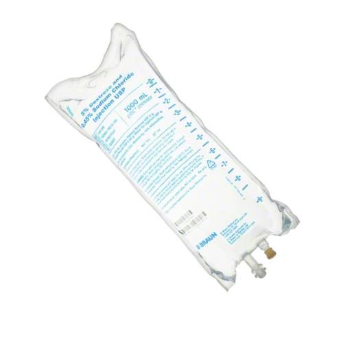 B Braun L6120 Dextrose 5% & Sodium Chloride 0.45% 1000mL