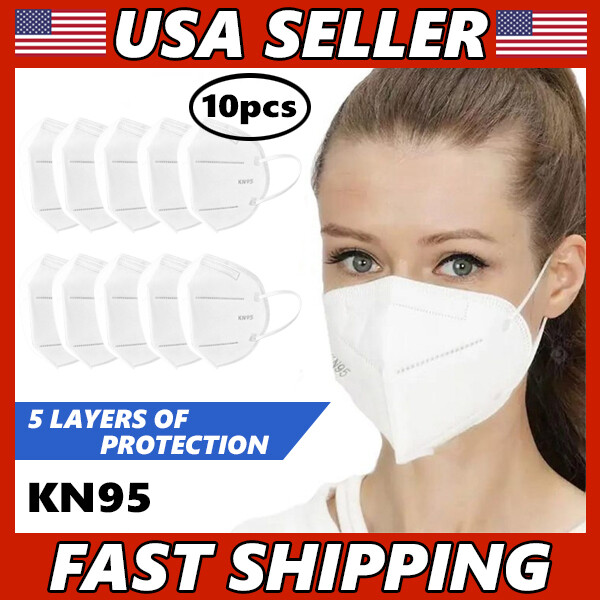 KN95 Face Mask 10 Piece Protective Respirator Covers Mouth & Nose FAST Shipping
