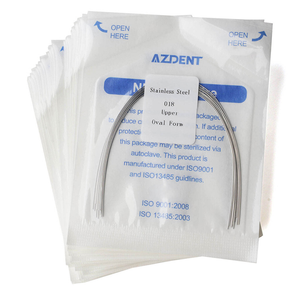 10pcs/Pack Dental Orthodontic Stainless Steel Oval Form Round Arch Wires AZDENT