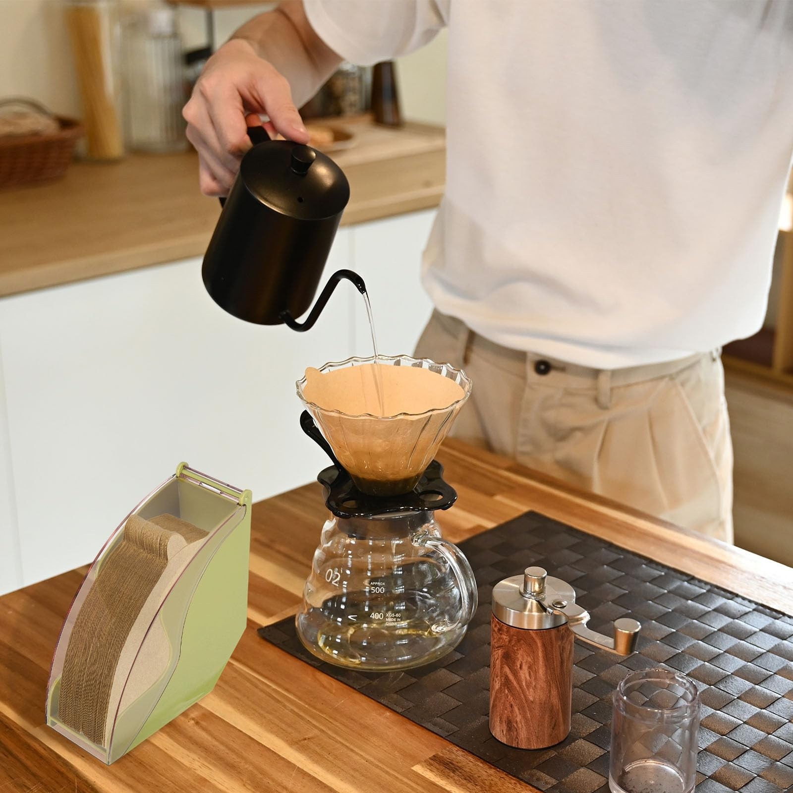 uxcell Coffee Filter Holder, 4.9×2.9×5.4″ Acrylic Cone 4.9×2.9×5.4″, Black