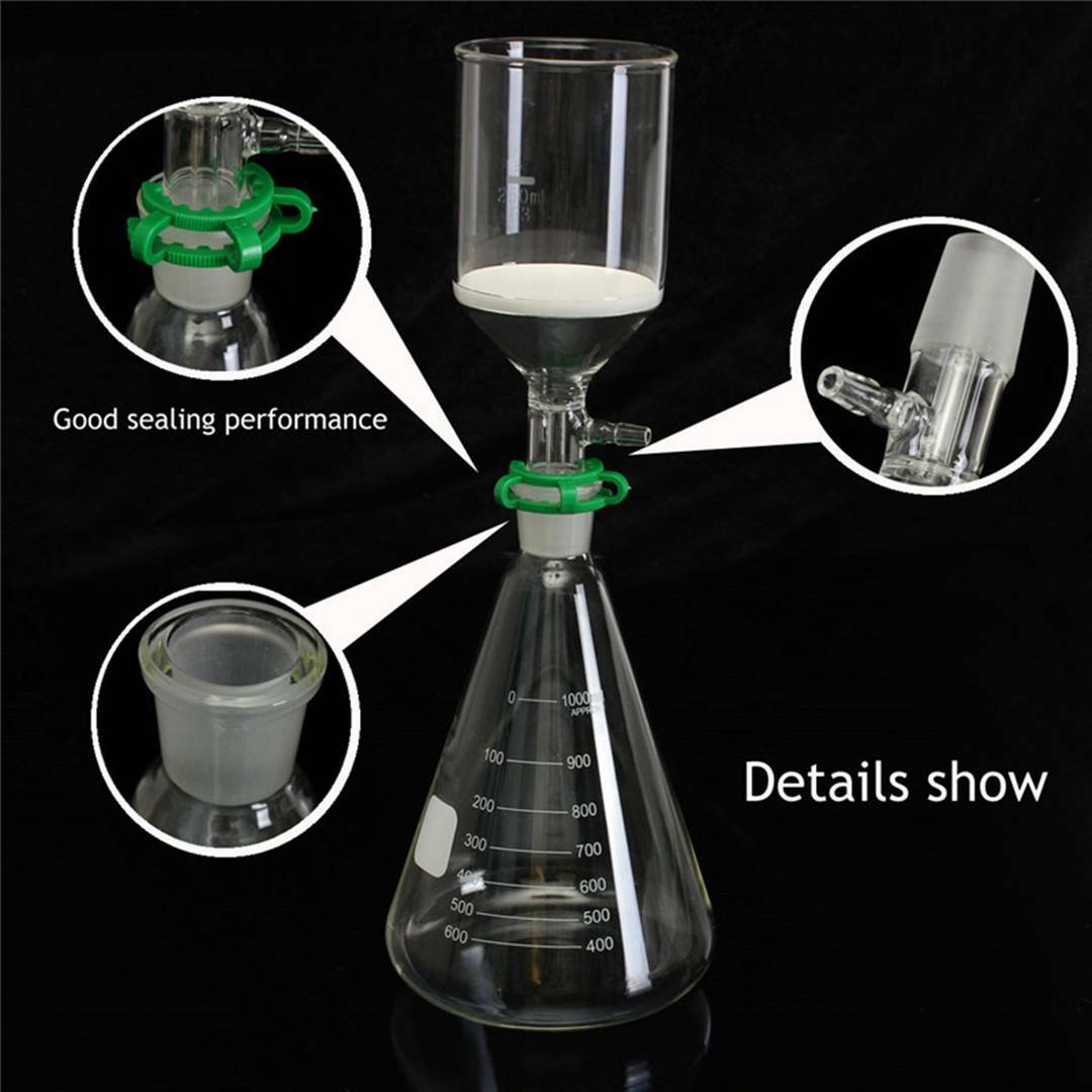 Lab Filtering Flask Glass Vacuum Suction Filter 1000ml + Buchner Funnel 350ml
