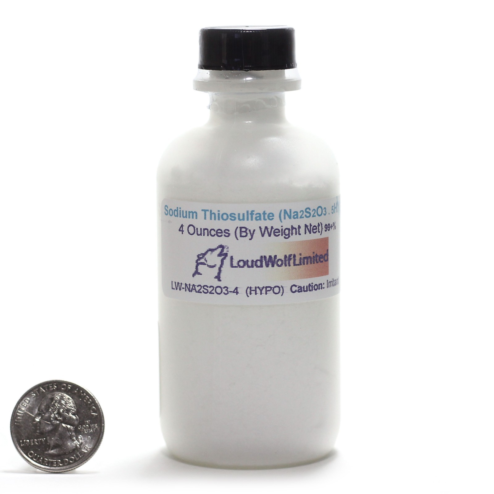 Sodium Thiosulfate, 4oz, Reagent Grade 99% Pure, Sturdy Bottle USA Pentahydrate