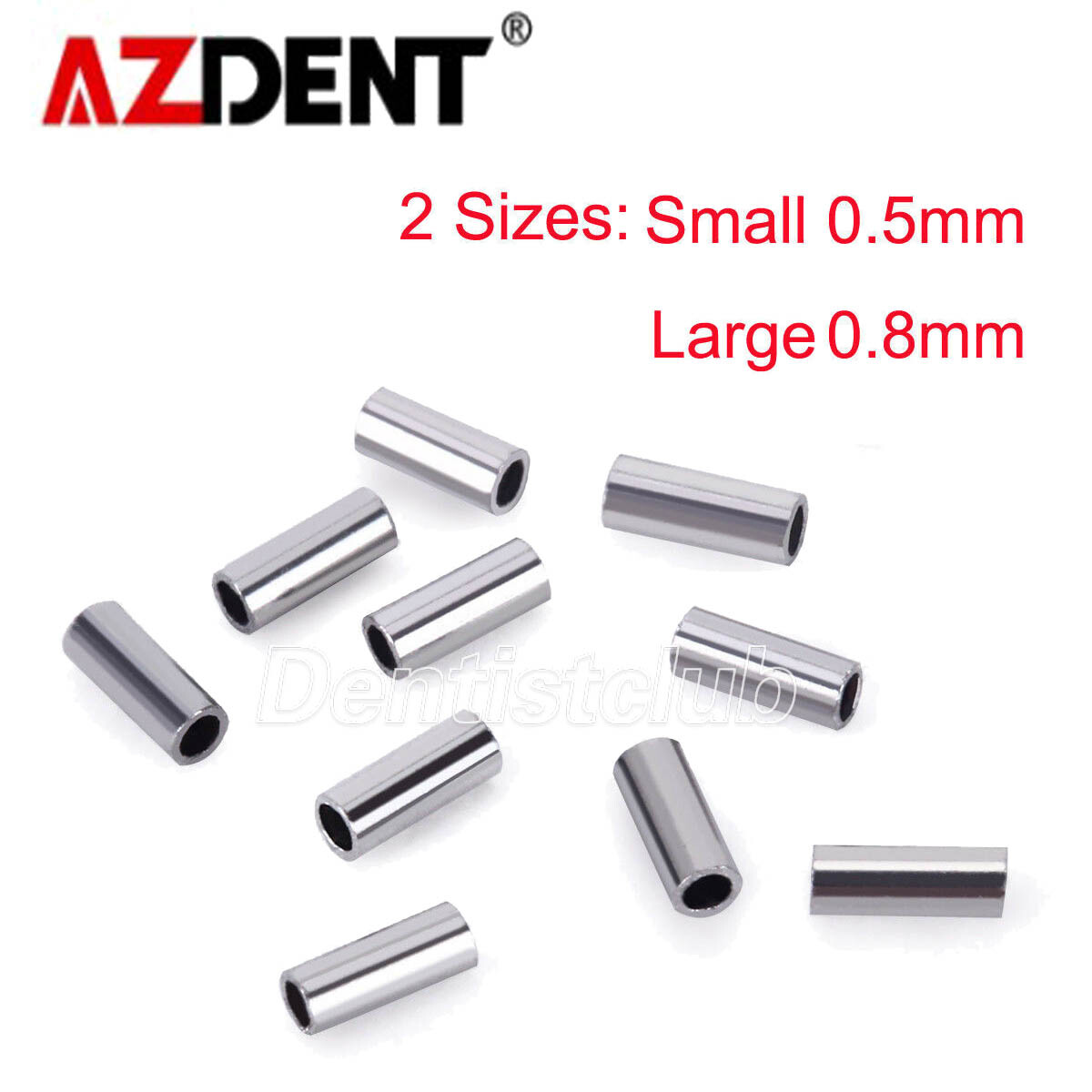 Dental Orthodontic Crimpable Mini Stops 0.5mm/0.8mm for Round Arch Wire 10pc/bag