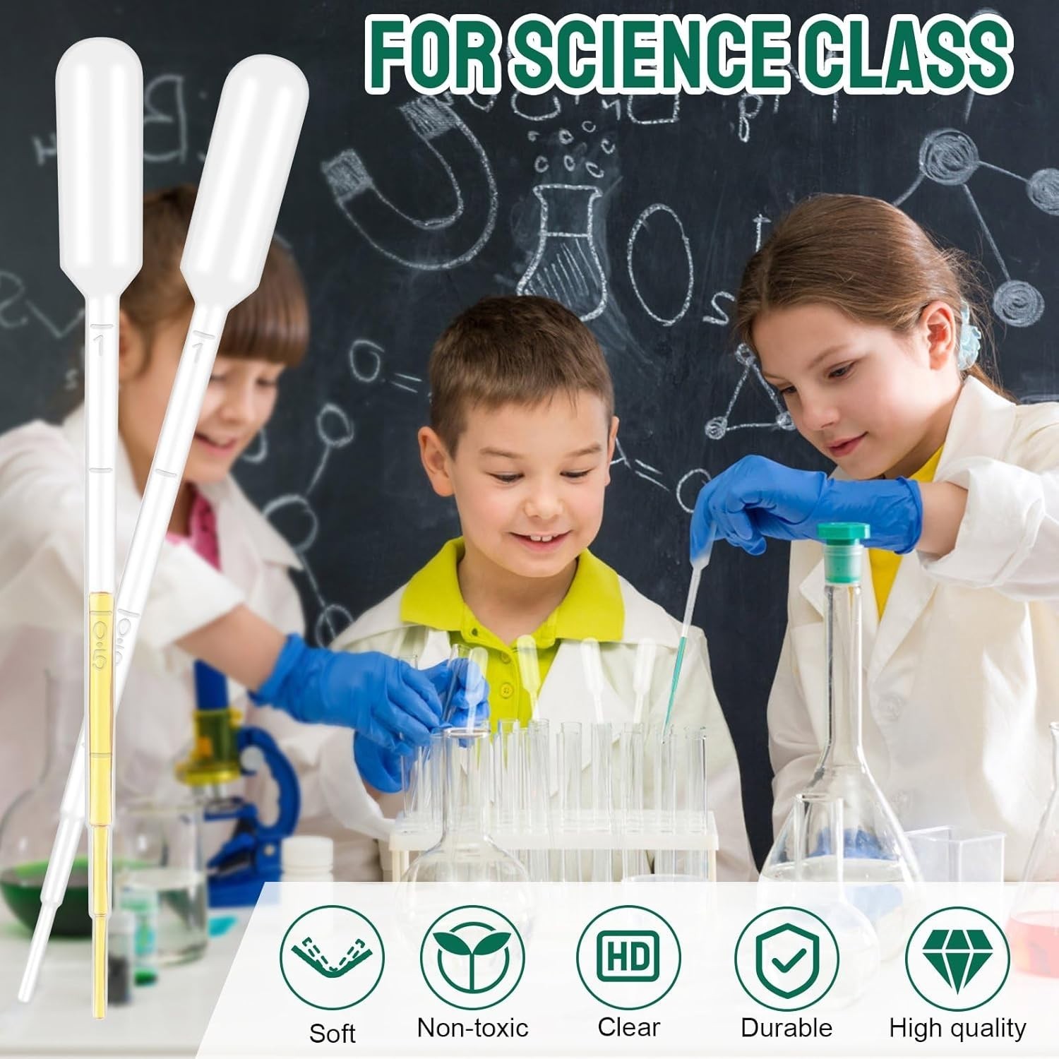 25Pcs 5ML Pipettes Dropper – Disposable Plastic Pipettes Dropper for Lab Science