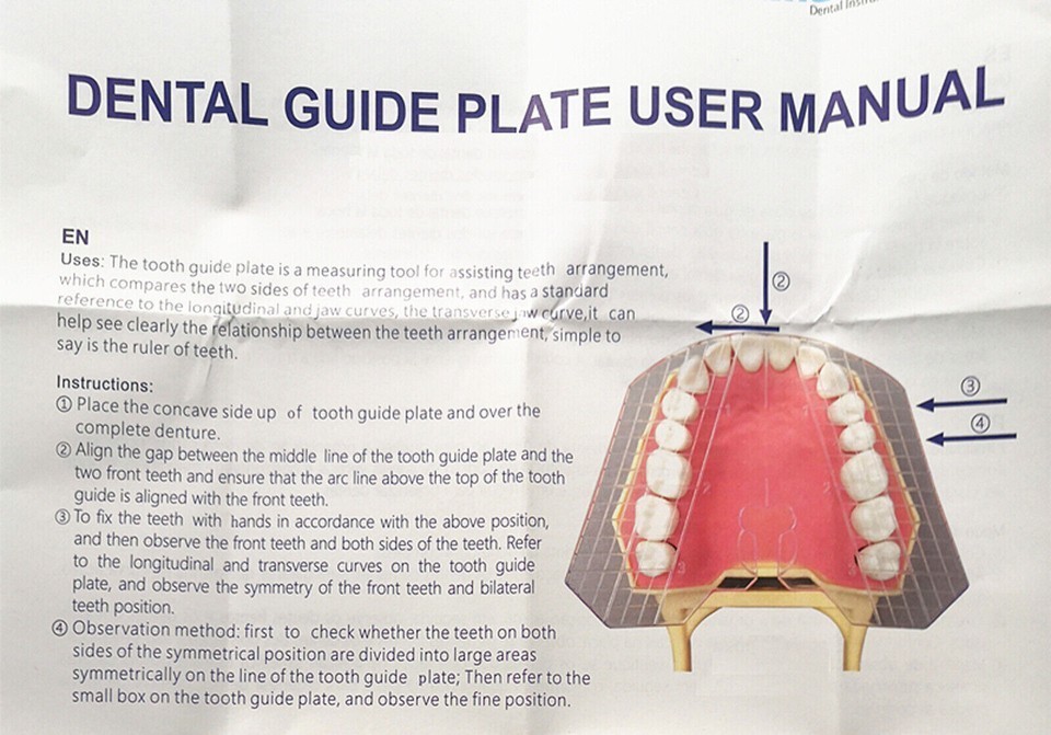 Dental Guide Template Plate Complete Denture False Teeth Arrangement 135℃