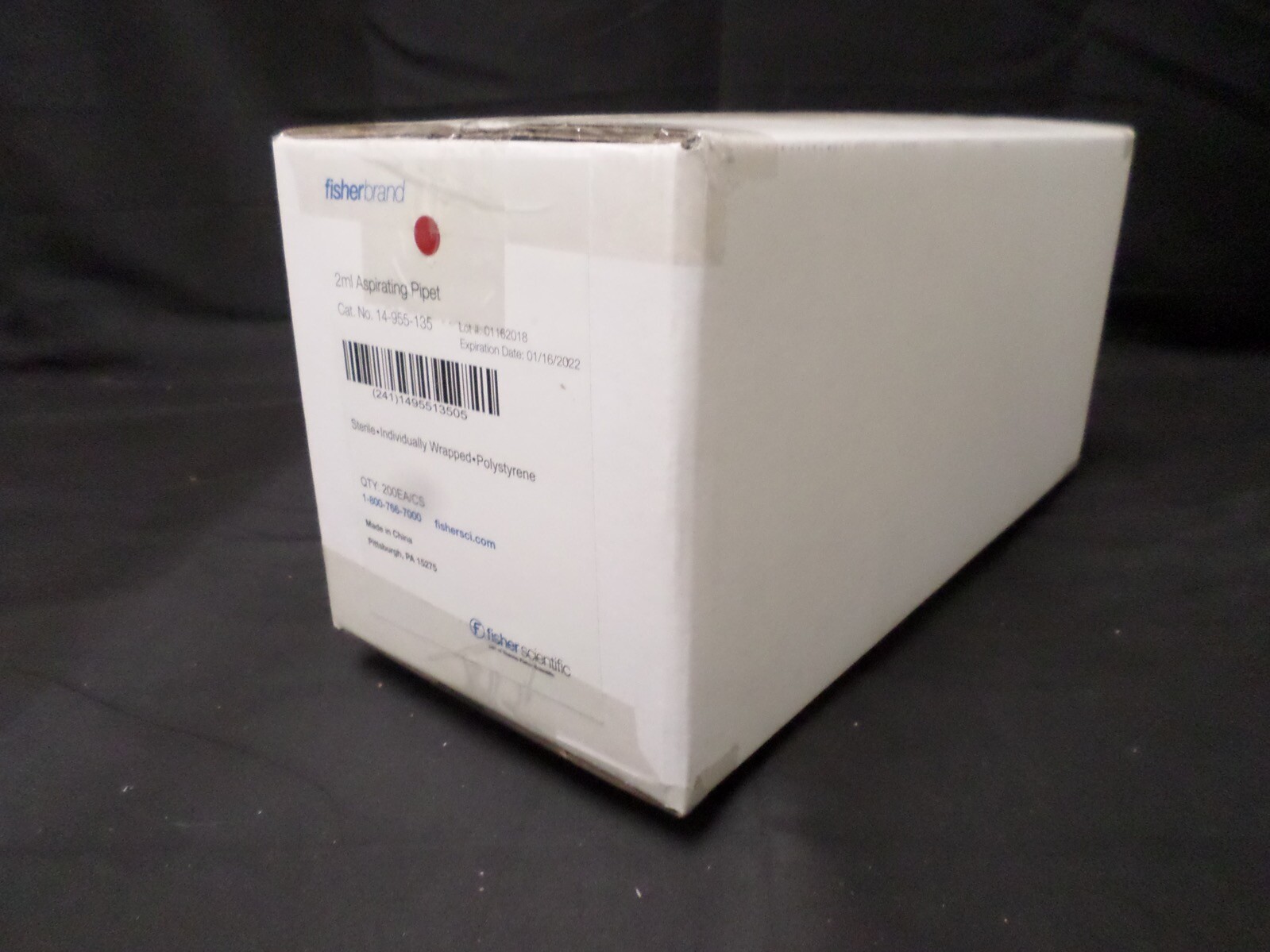 FISHERBRAND Polystyrene 2mL Individual Aspirating Pipette 14-955-135 (200/cs)