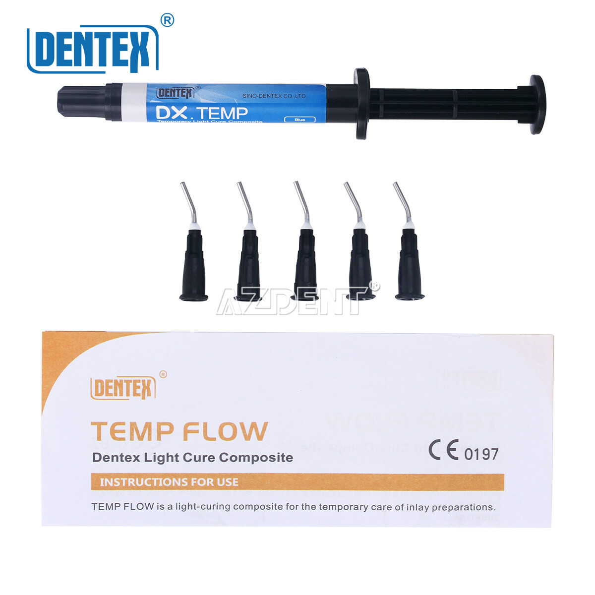 Dentex Dental Temporary Flowable Resin Prepare Filling Teeth Cavity Blue Color