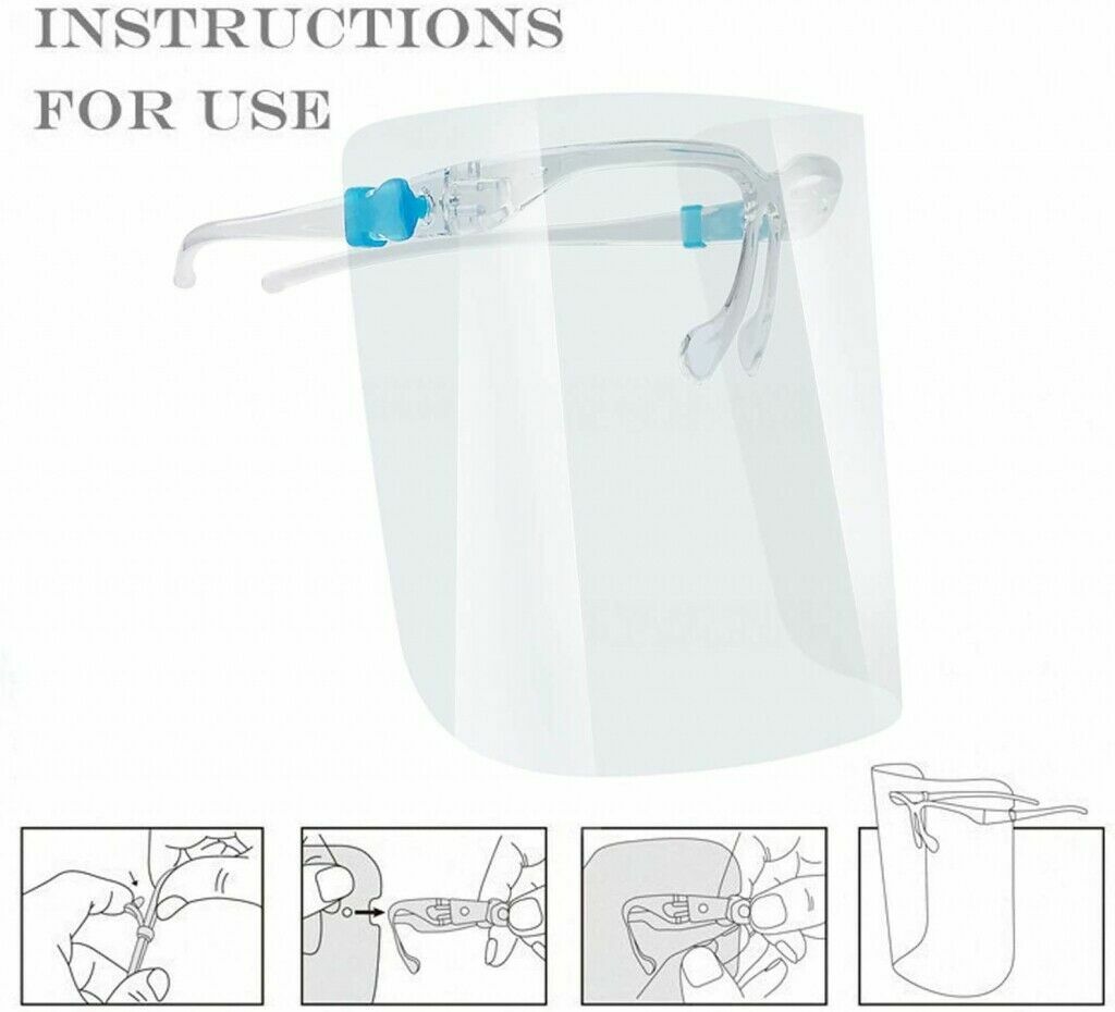 Safety Full Face Shield Mask Reusable FaceShield Clear Washable Face Anti-Splash