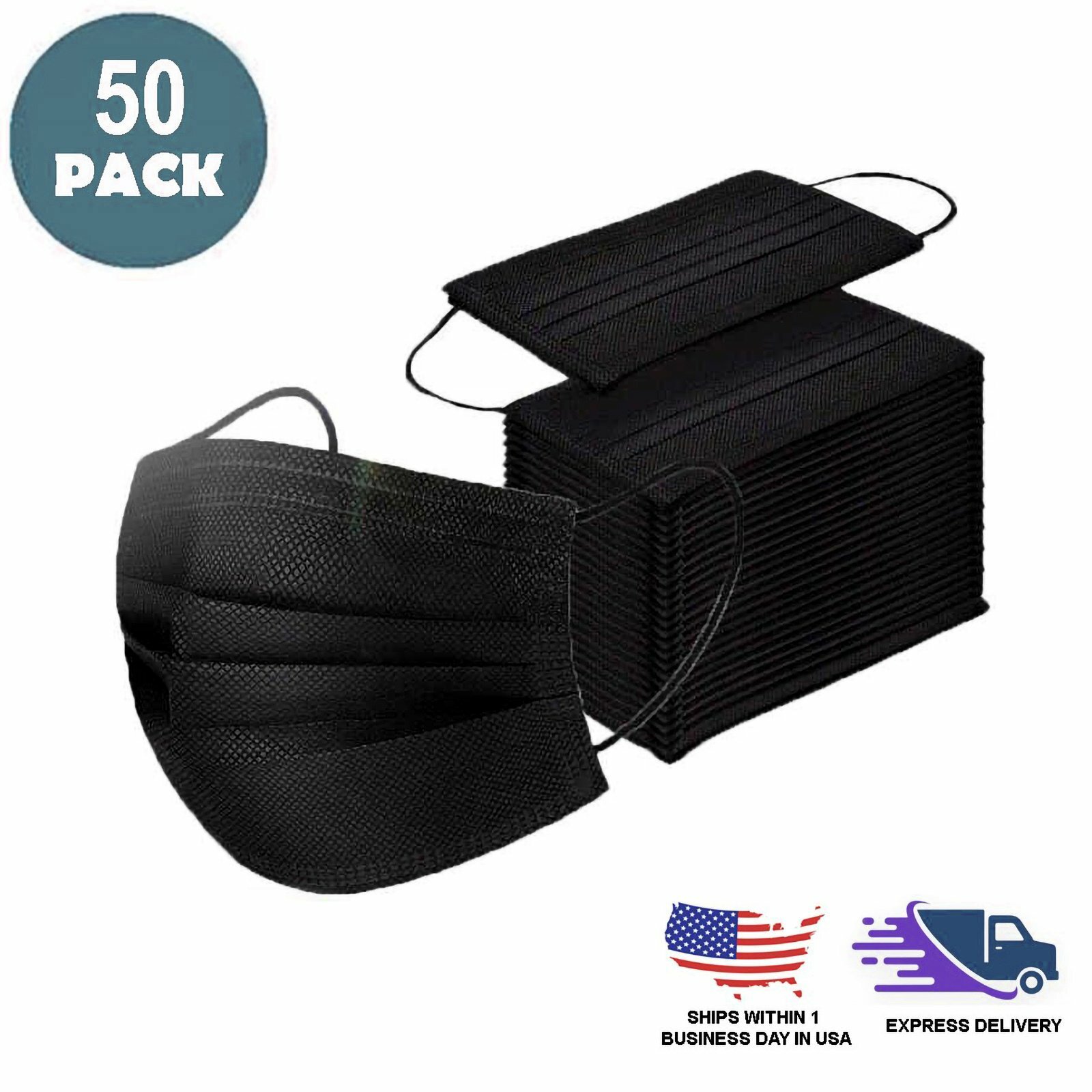 2000PCS Disposable 3-Ply Earloop Face Mask for Medical Dental Beauty Hair Salon