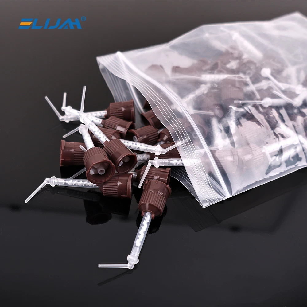 50pcs Dental Impression Material Silicone Rubber Crown Mixer Nozzle Mixing Tips