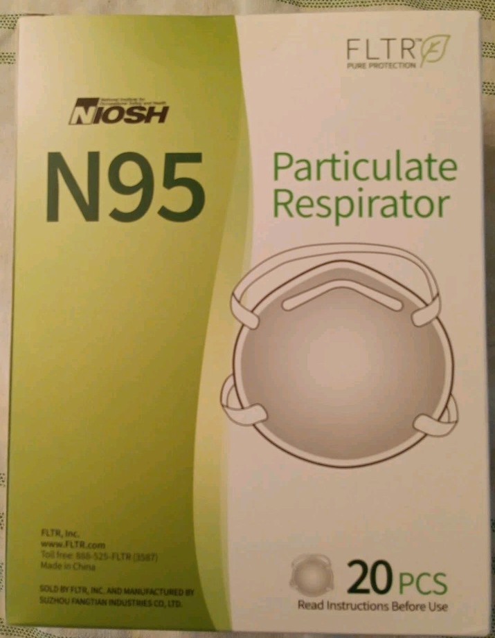 N95 Particulate Respirator Masks 20pk NIOSH FLTR, Sealed Box, Ships Fast