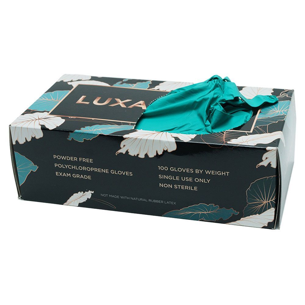 Luxaprene Powder-Free Chloroprene Gloves, Large, Dark Green, 100/Box