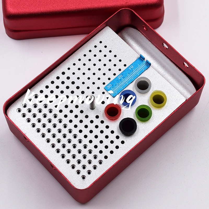 180 Holes Dental Endo Box FG Files Bur Holder Autoclave Organizer Box Ruler