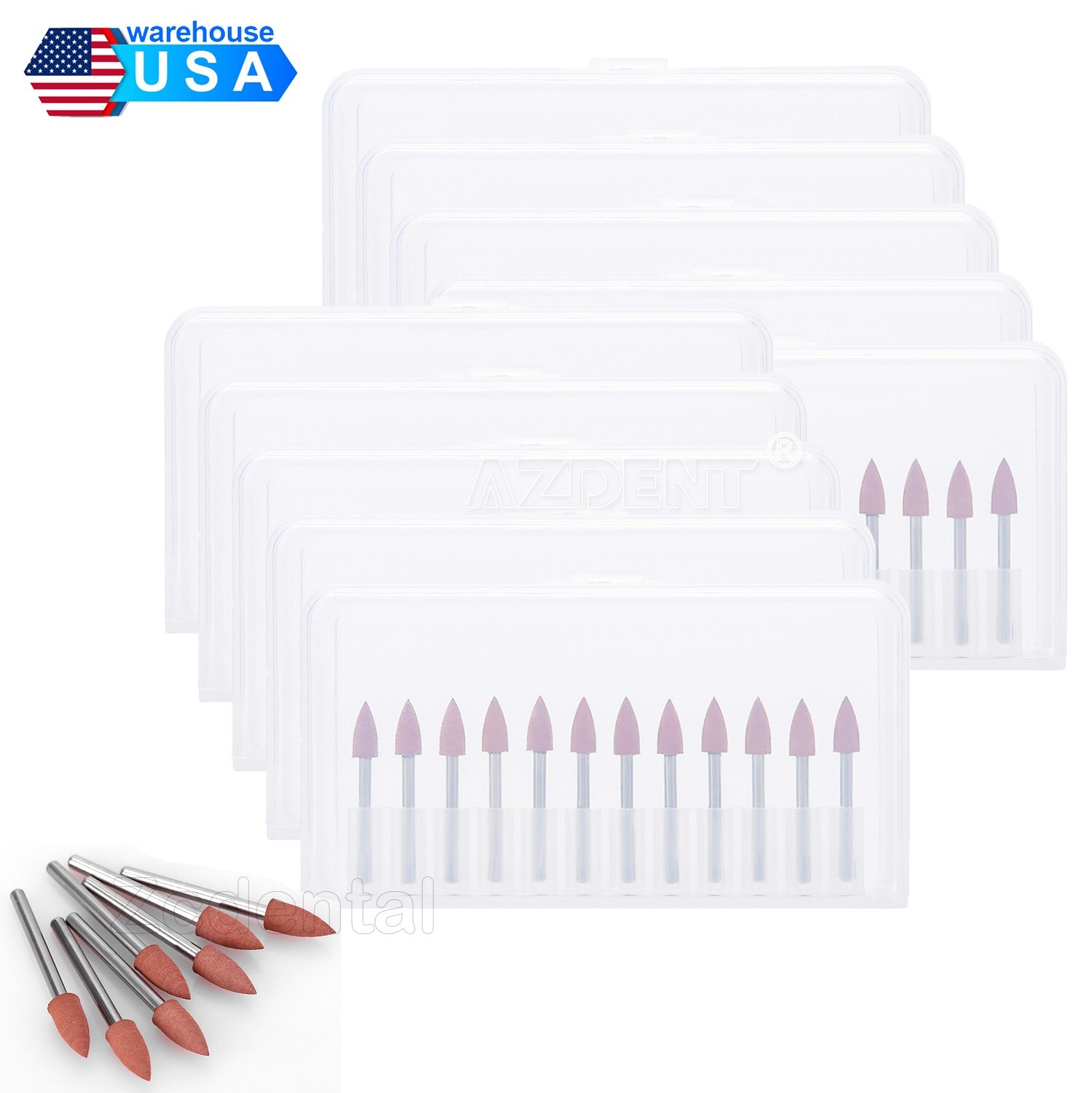 10packs Dental 0413 Brownie Polishers Bur FG 1.6MM Shank Mini Points AZDENT